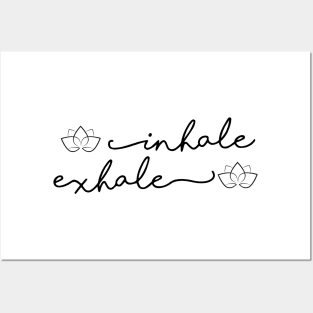 Cute Yoga Saying Inhale Exhale Posters and Art